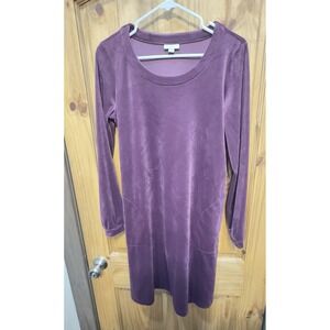 Pure Jill Velvet Dress‎ Small Purple Long Sleeve Pocketed Lounge Soft Cozy